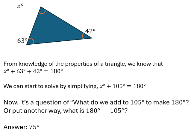 An image showing the solution of a missing angle problem An image showing the solution of a missing angle problem